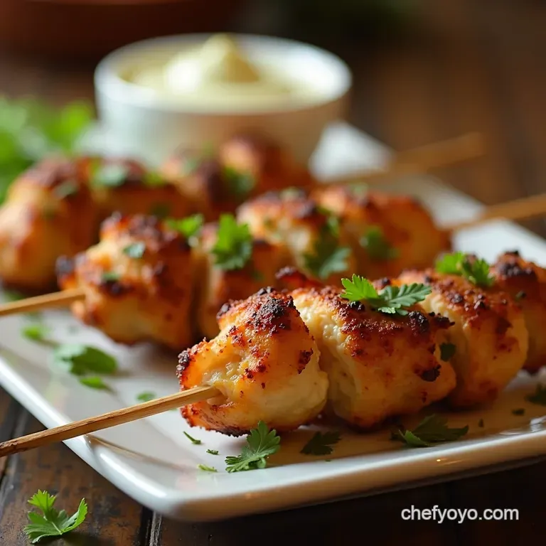 The Friday Night Fakeaway SynFree Chicken Skewers with Creamy LemonHerb Dip presentation