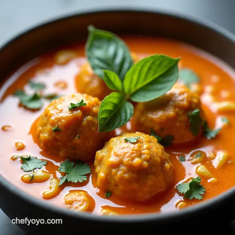 Thai Meatball Soup Aromatic Coconut Curry Delight
