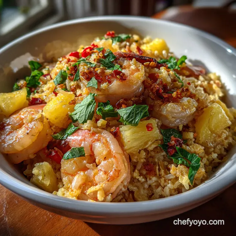 The Ultimate Thai Pineapple Shrimp Fried Rice Recipe Khao Pad S presentation