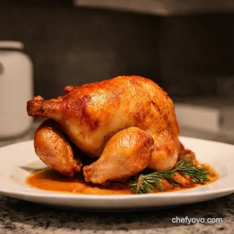 The Lazy Cooks Crispy Drybrined Roast Chicken presentation