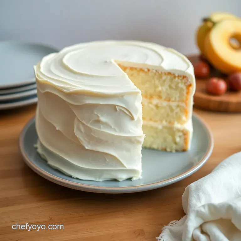The Perfect Cloud White Cake presentation