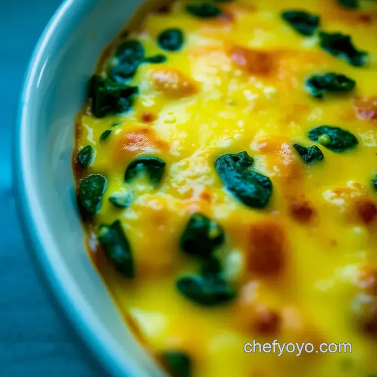 The Ultimate Cheesy Sausage &amp Spinach Egg Bake presentation