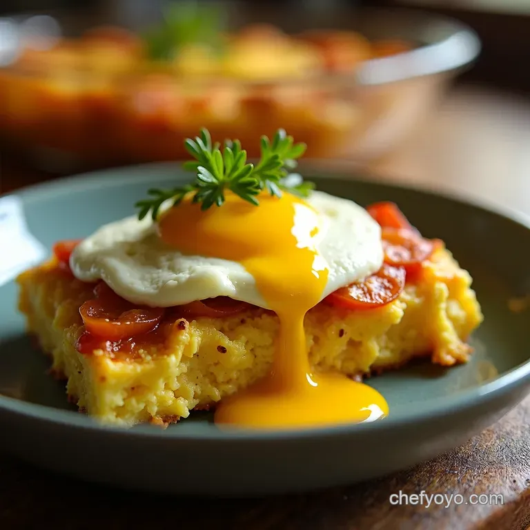 The Ultimate Makeahead Eggs Benedict Casserole presentation