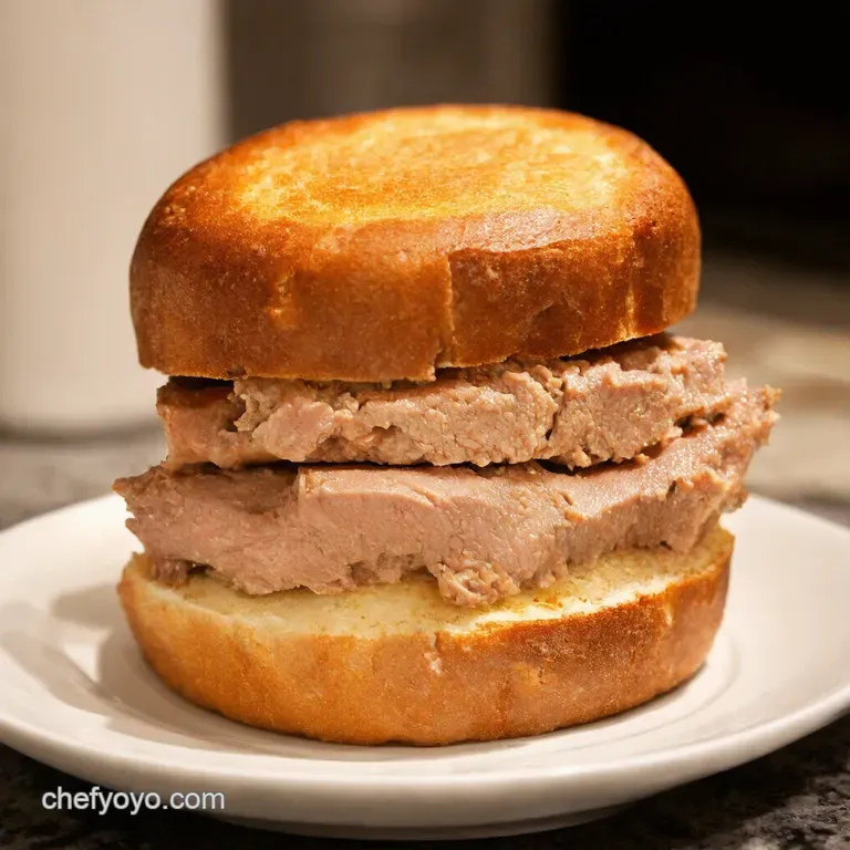 The Ultimate Tuna Meltdown Sandwich presentation