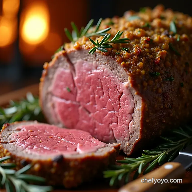 The Yuletide King Perfect Slowroasted Prime Rib with Rosemary Garlic Crust presentation
