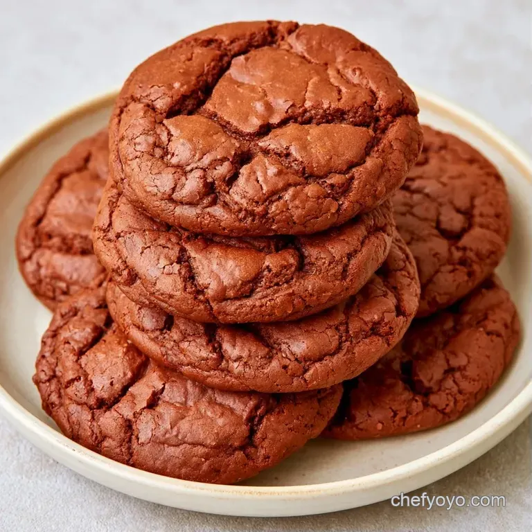 Elegant stack of dark chocolate rounds on a white marble slab, dusted with a fine sprinkle of sea salt.