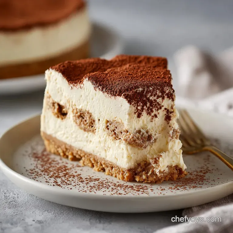 Tiramisu Cheesecake: Silky and Baked