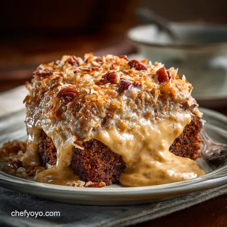 The Quintessential German Chocolate Cake: Layered and Cracking Good presentation
