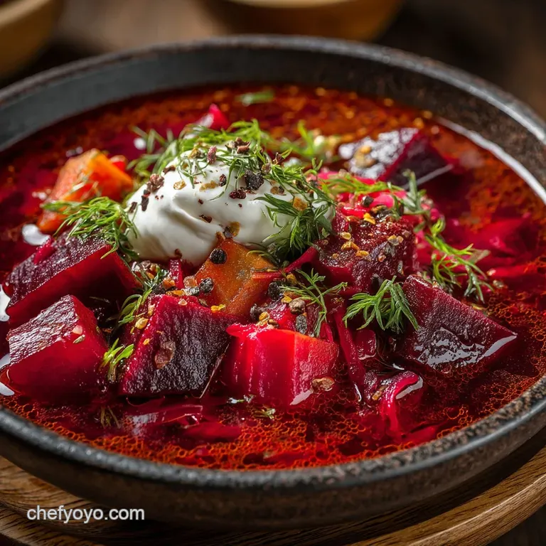 Crimson Comfort Traditional Polish Beet Borsch Barszcz Czysty presentation