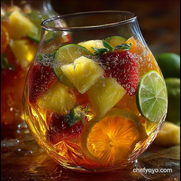 The Tropical Tides Amaretto Punch A Cheeky Tipple presentation