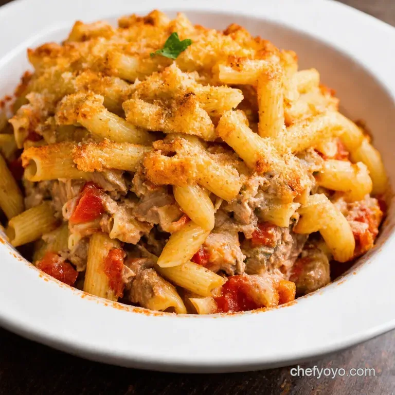 Tuna N Tomato Pasta Bake Comfort Food Classic presentation