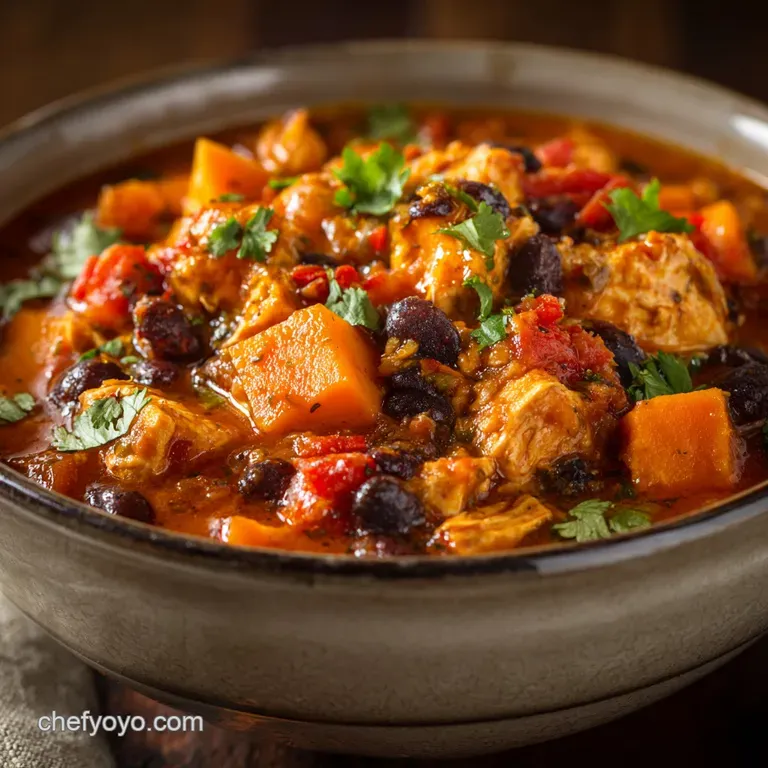 Turkey Chili with Sweet Potato: Hearty Bonfire Chili (Slow Cooker Option!) presentation