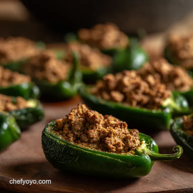 Turkey Chorizo Stuffed Poblano Peppers with Cilantrolime Crema presentation