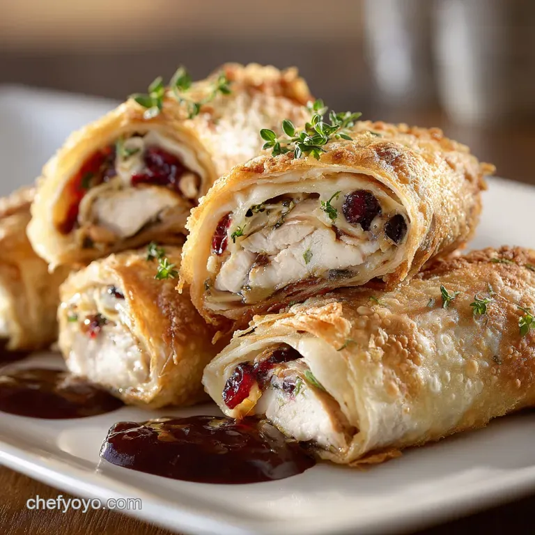 The Boxing Day Bonanza Turkey Cranberry and Brie Egg Rolls presentation