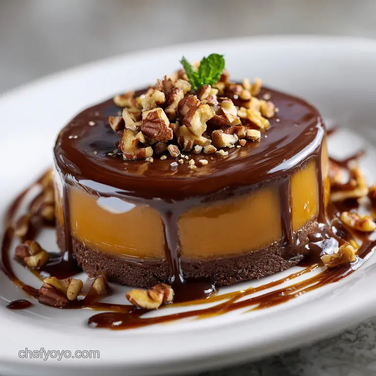 Turtle Lush: Decadent No-Bake Chocolate Caramel Layer Dessert presentation