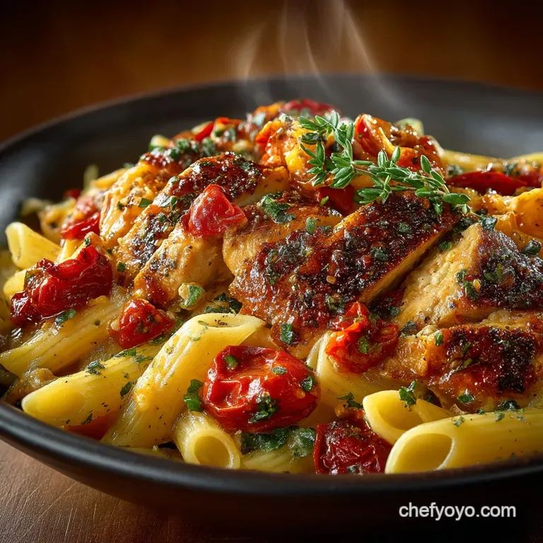 The Creamy Confession TuscanStyle Marry Me Chicken Pasta and Rigatoni presentation