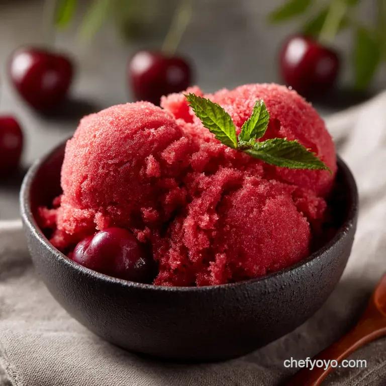 Cherry Sorbet: the Ultimate Bright and Bold Black Cherry Recipe presentation