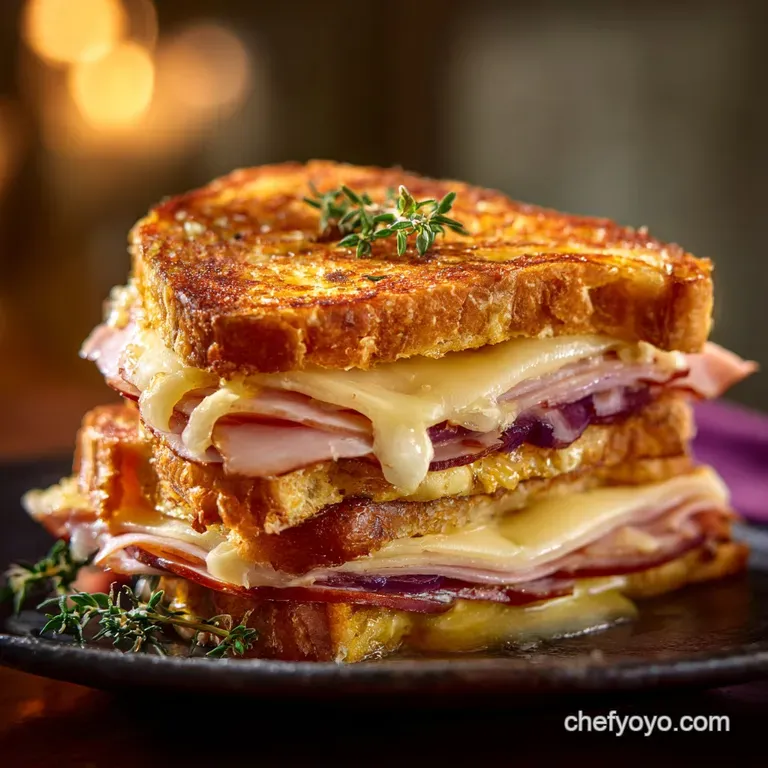 Monte Cristo Sandwich: the Ultimate Ham and Gruy&egrave;re Classic presentation