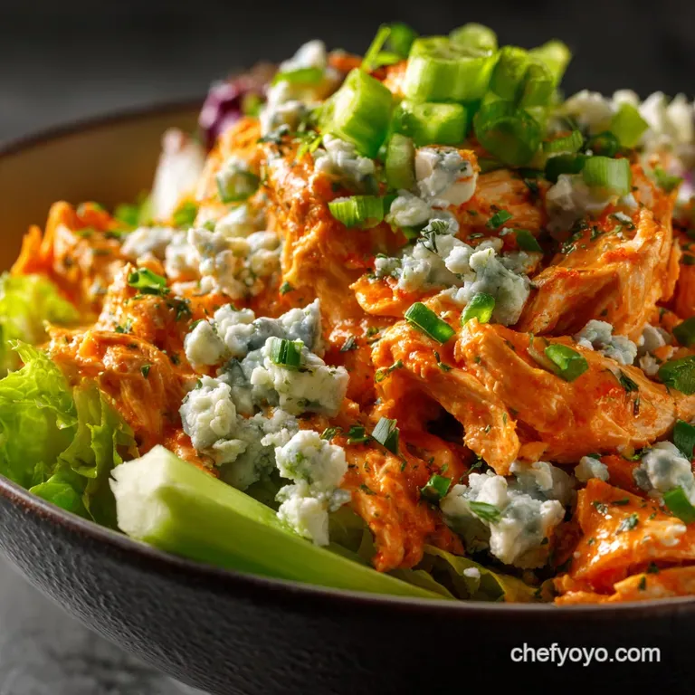 Buffalo Chicken Salad the Ultimate Kickin Coop Recipe with Blue Cheese presentation
