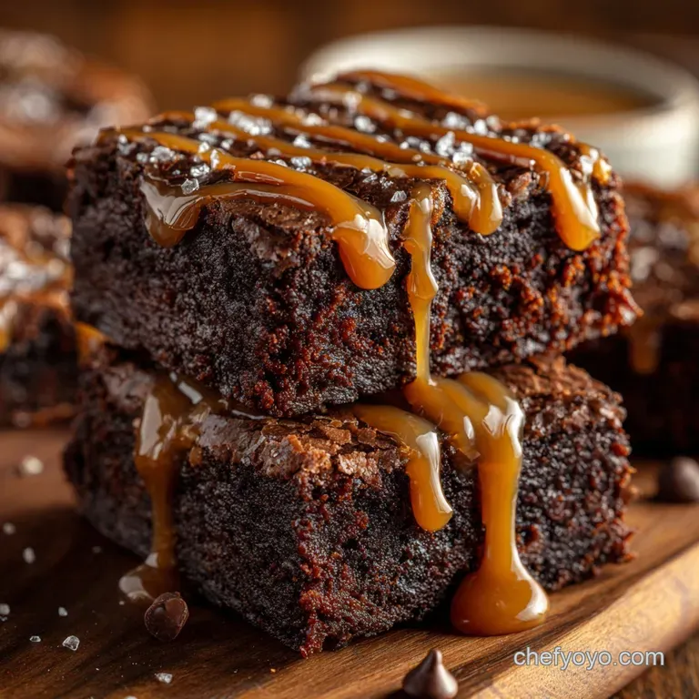 Chocolate Fudge Caramel Brownies the Ultimate Salted Caramel Showstopper presentation