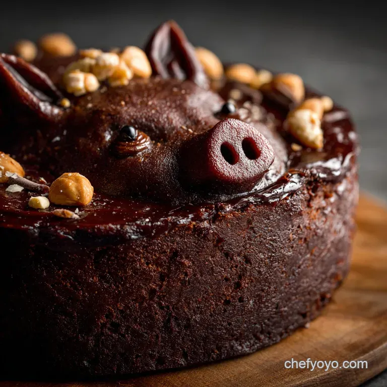 Chocolate Pig Cake: Make the Ultimate Rich Pig in the Mud Birthday Cake presentation