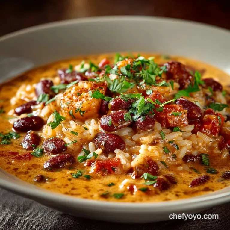The Monday Tradition Ultimate Creamy Louisiana Red Beans and Rice presentation