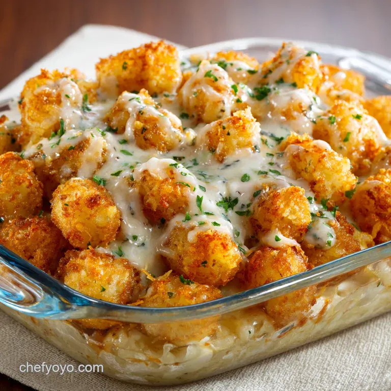 Tater Tot Casserole: Crispy Creamy Perfection presentation