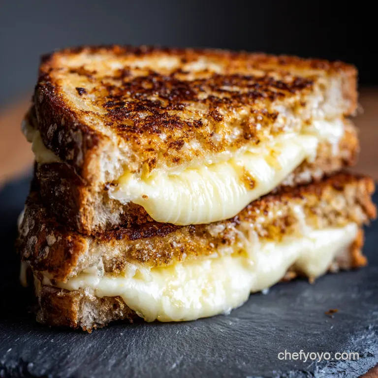 Ultimate Gruyère & Caramelized Onion Grilled Cheese presentation