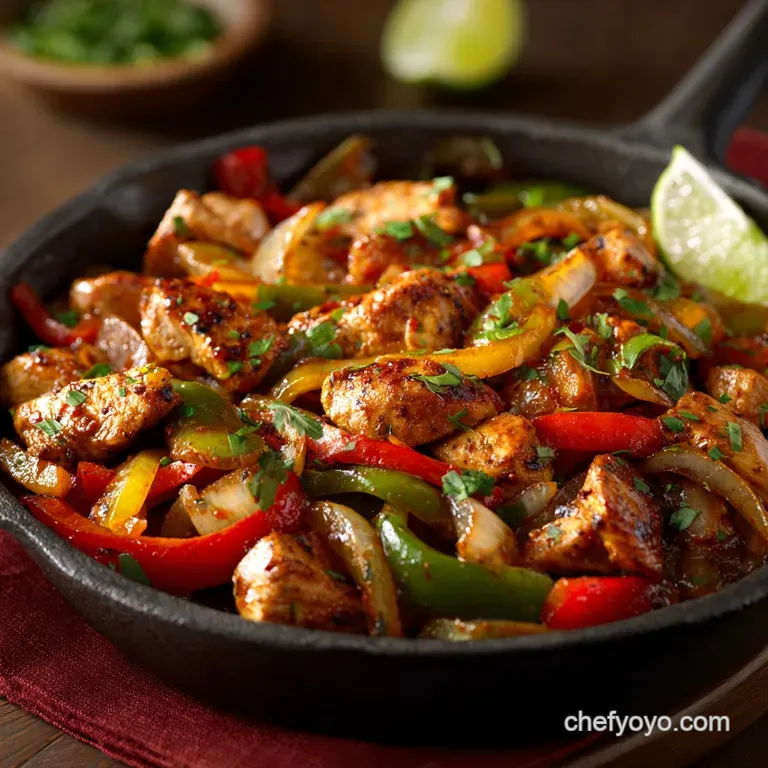 The Ultimate Skillet Chicken Fajitas Sizzling Street Food at Home presentation