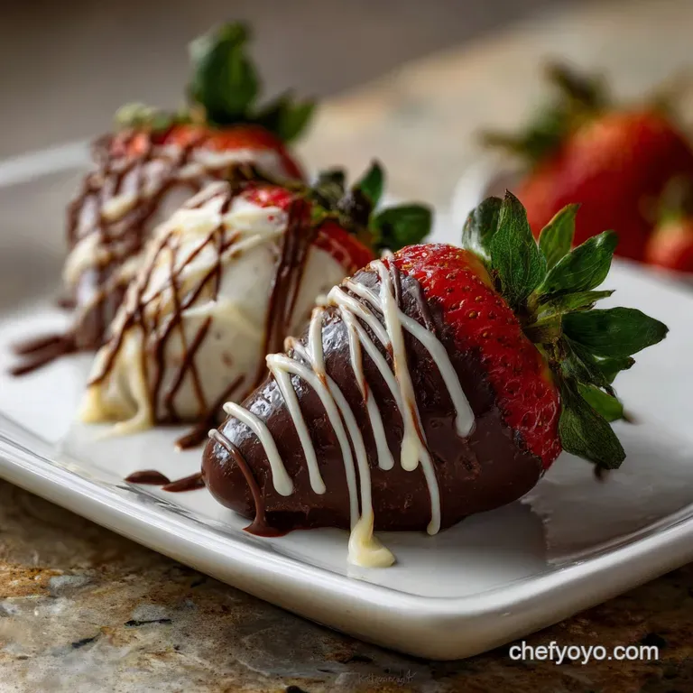 Valentine s Chocolate Covered Strawberry Dessert with White Chocolate Drizzle