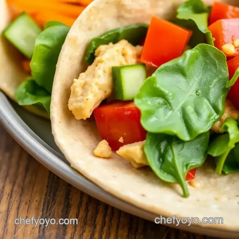 Savory Veggie Hummus Wraps presentation