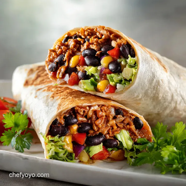 10-Minute Vegan Burrito Wrap with Black Beans