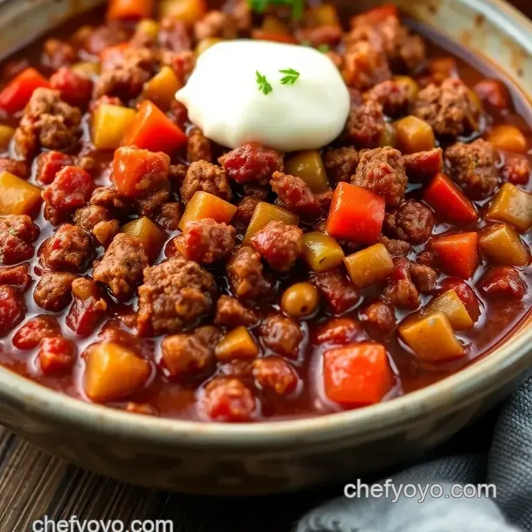 Venison Deer Camp Chili presentation
