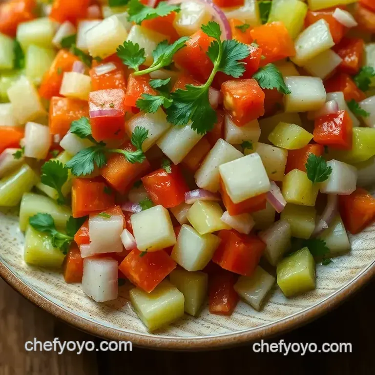 Vibrant Nopal Salad: A Taste of Mexico in Every Bite presentation