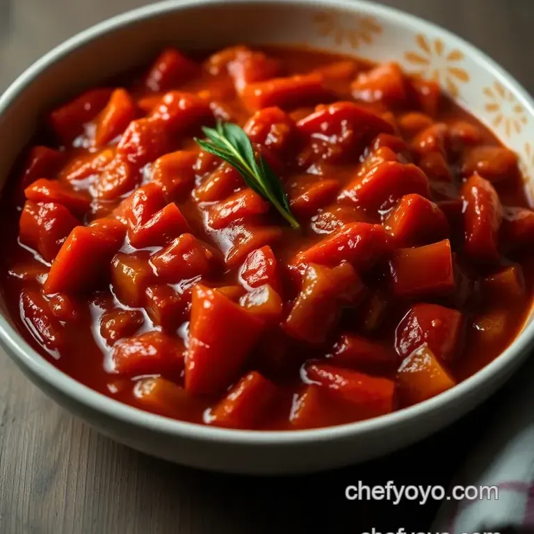 Vibrant Red Capsicum Coulis: a Flavorful Sauce for Every Dish presentation