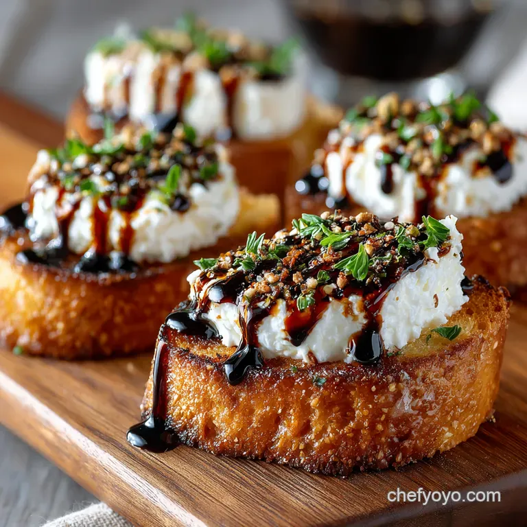 Whipped Feta Bruschetta with Balsamic Glaze