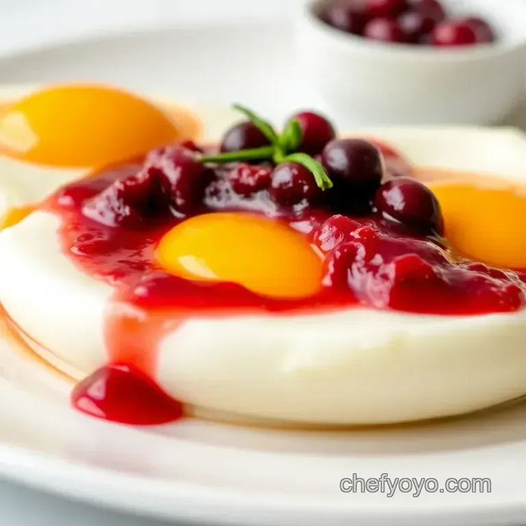 Whisked Egg Yolk and Cranberry Sauce Joy presentation