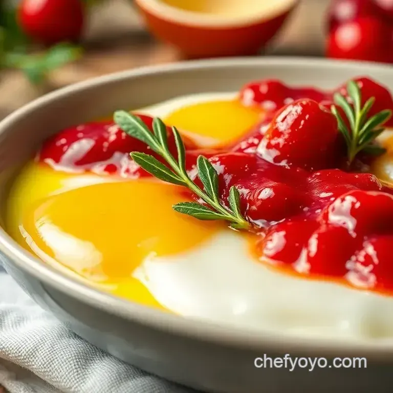 Whisked Egg Yolk and Cranberry Sauce Joy