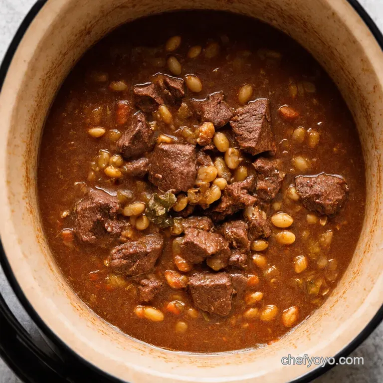 Winter Warmer Beef Barley Stew Crockpot Comfort presentation