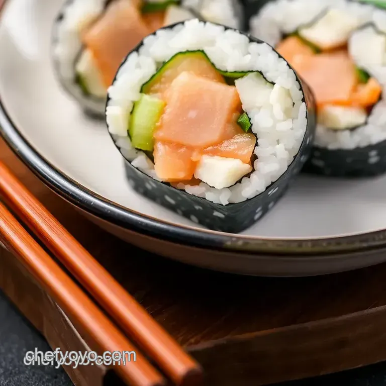 Yellowtail Scallion Roll presentation