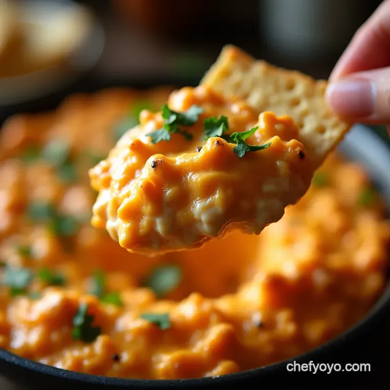 The Zesty Kitchen Sink Buffalo Cottage Cheese Dip presentation