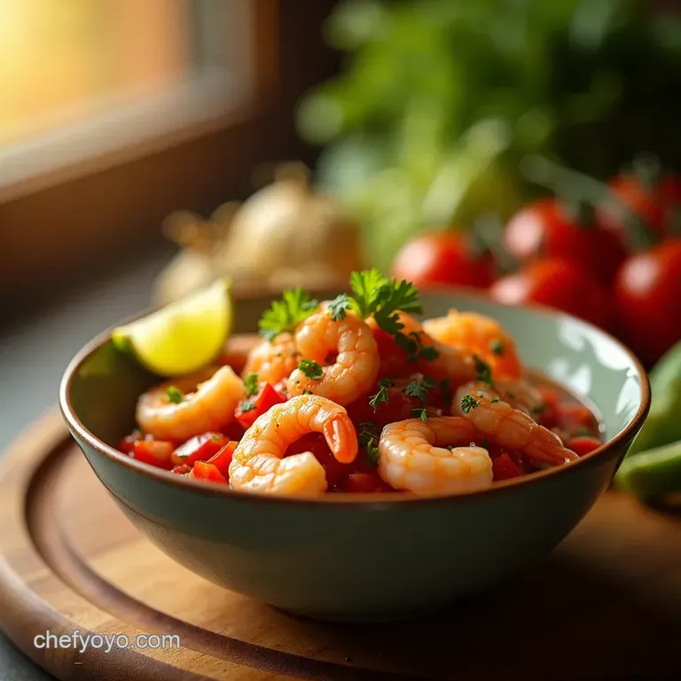 Sunshine in a Bowl Quick Zesty Classic Shrimp Ceviche presentation