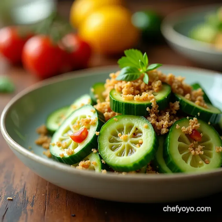 Zesty Keto Cucumber Salad presentation