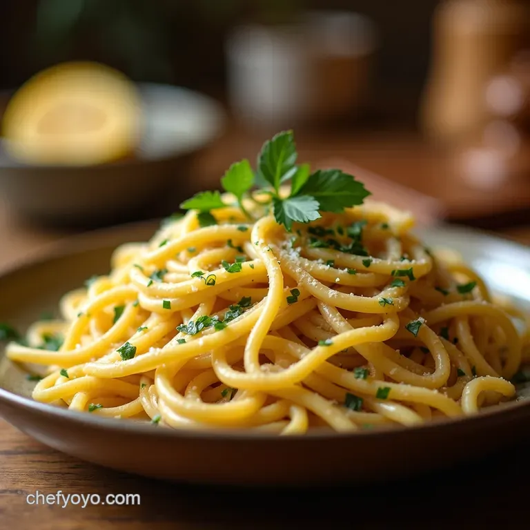 The Fiveminute Vacation Seriously Zesty Lemon Garlic Pasta presentation