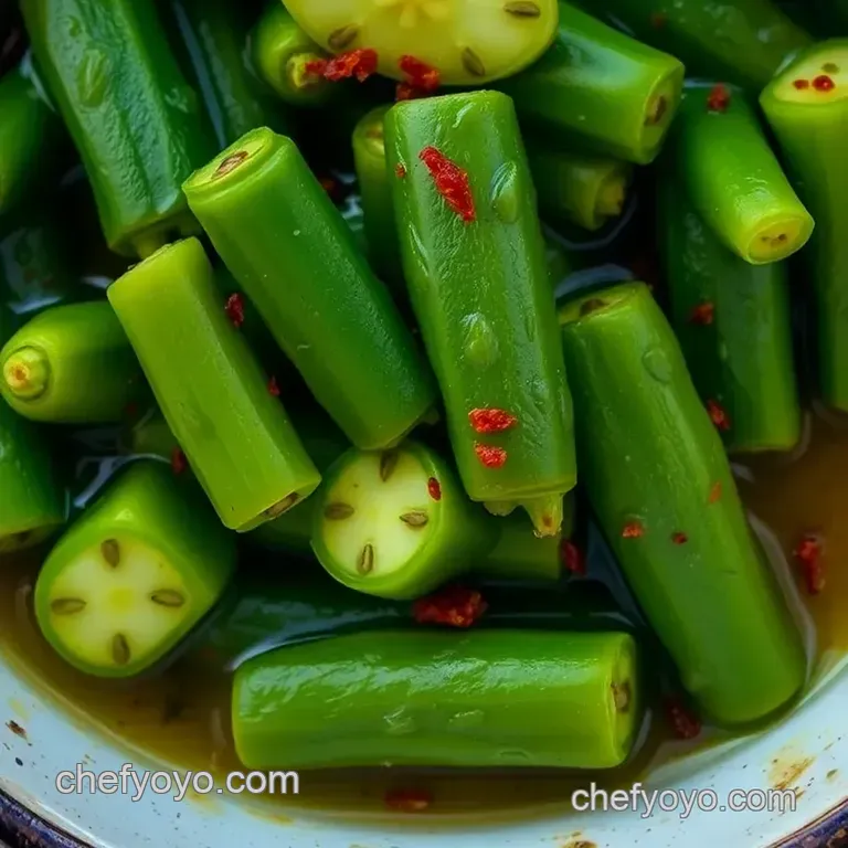 Zesty Southern-Style Pickled Okra presentation