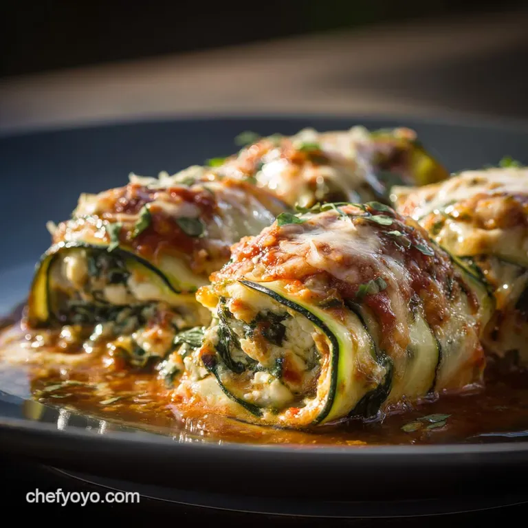 Zucchini Lasagna Rolls Creamy Lowcarb Ricotta Spinach Recipe presentation